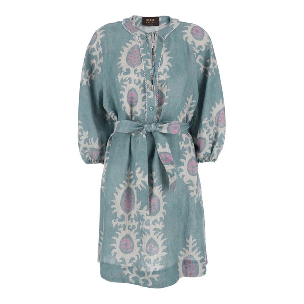 Bazar Deluxe Women Dress Short - Pink Linen Dress - Linen - Women